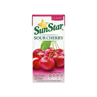 آبمیوه پاکتی آلبالو سان استار 200ml باکس 36 عددی